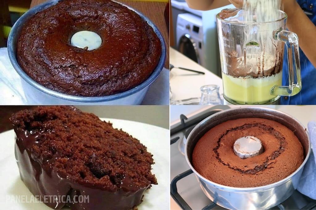 Bolo de chocolate de liquidificador, fácil e gostoso você vai querer todo dia