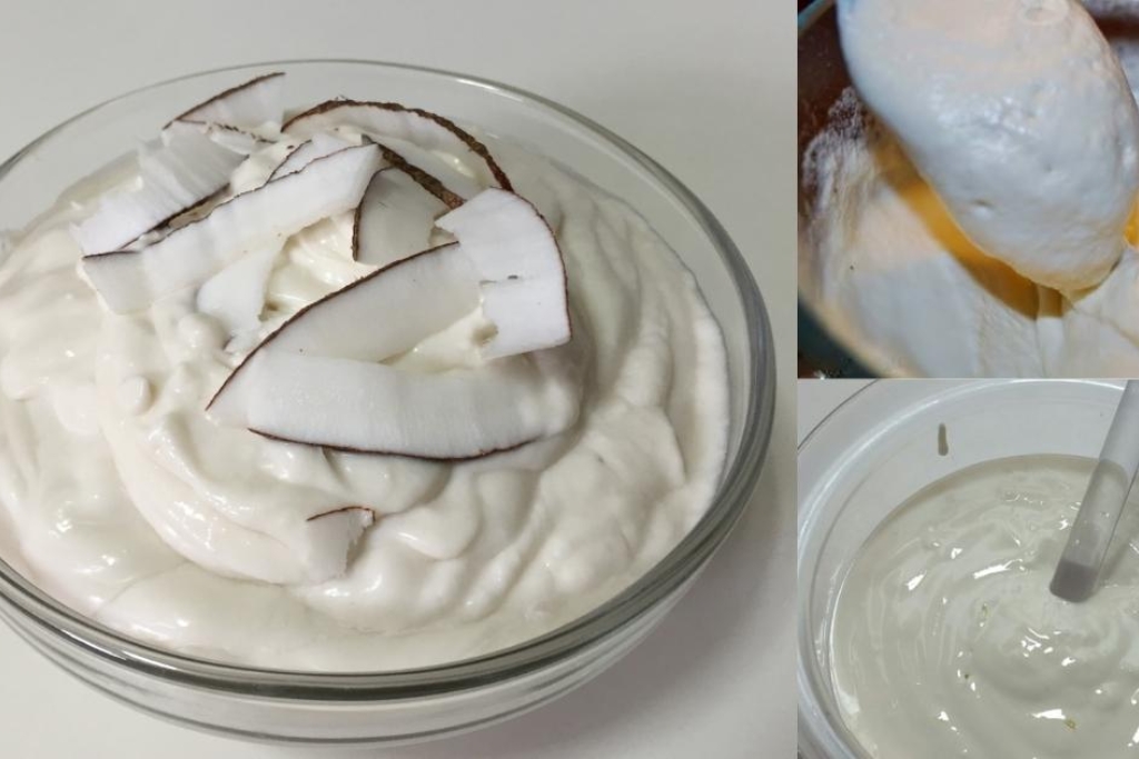Iogurte vegano de coco incrível e saboroso! Iogurte vegano de coco incrível e saboroso!