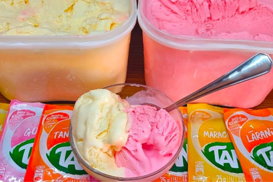 Faça agora mesmo 9 litros de sorvete com 3 pacotes de gelatina! Com o verão chegando é perfeito